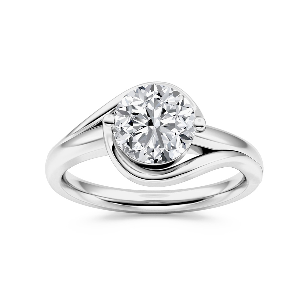 Aurora Solstice Two Toned Lab Grown Solitaire Diamond Swirl Ring Questions & Answers