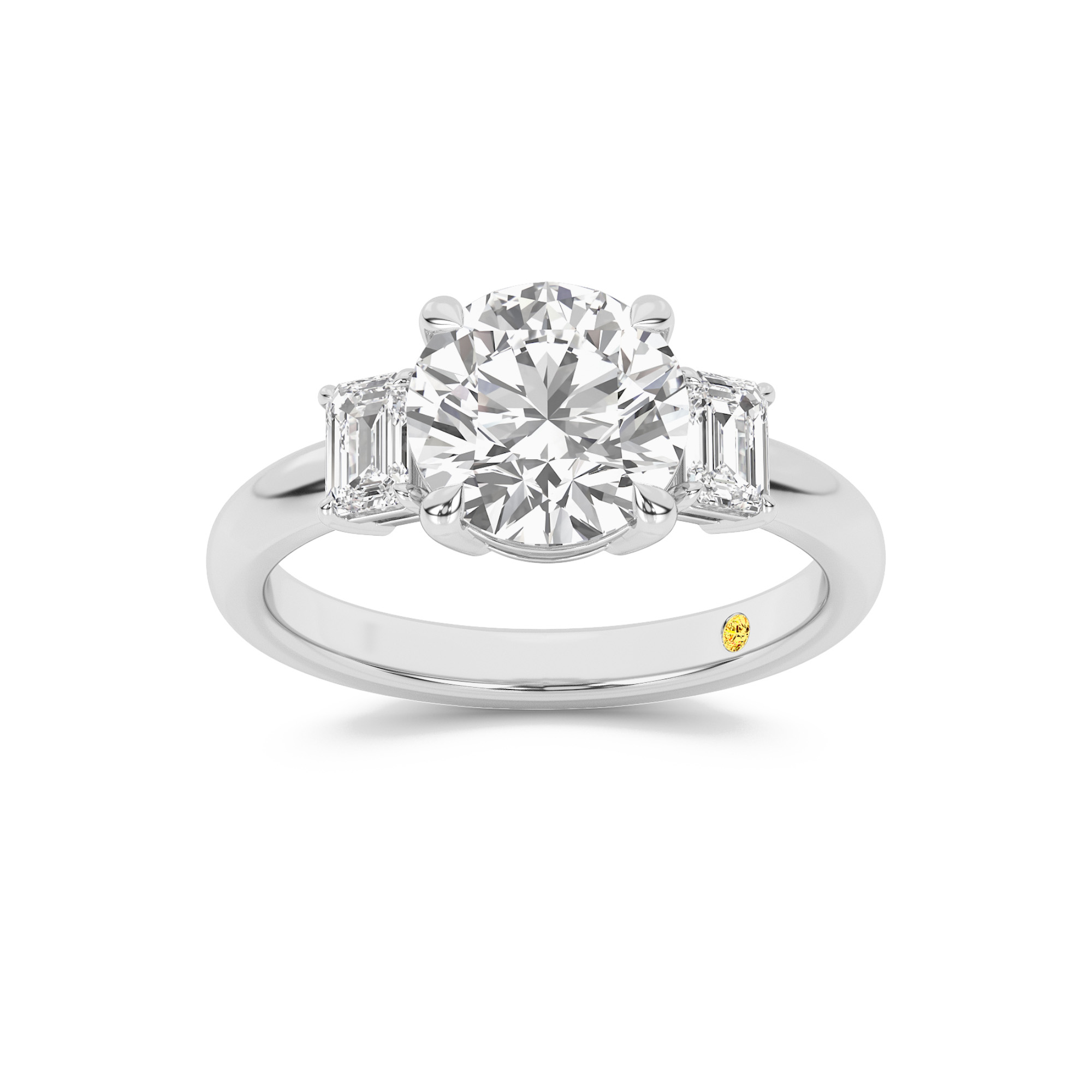 What material is used to craft the Moonbeam engagement ring?