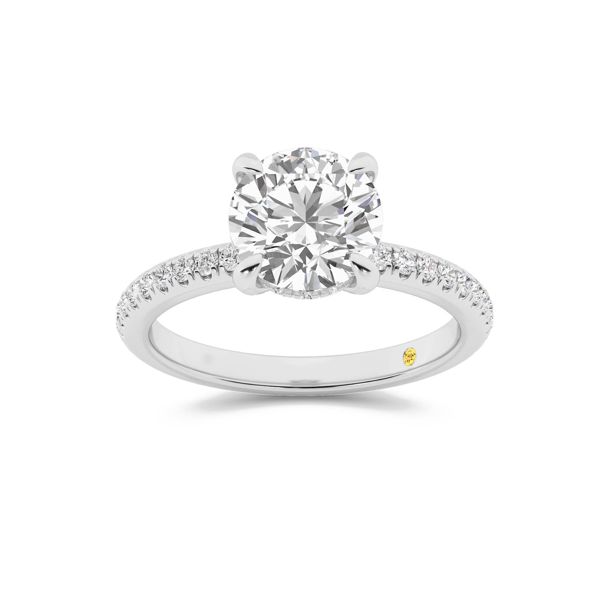 Aurelia Three Quarter Coverage Hidden Halo Lab Diamond Engagement Ring Questions & Answers