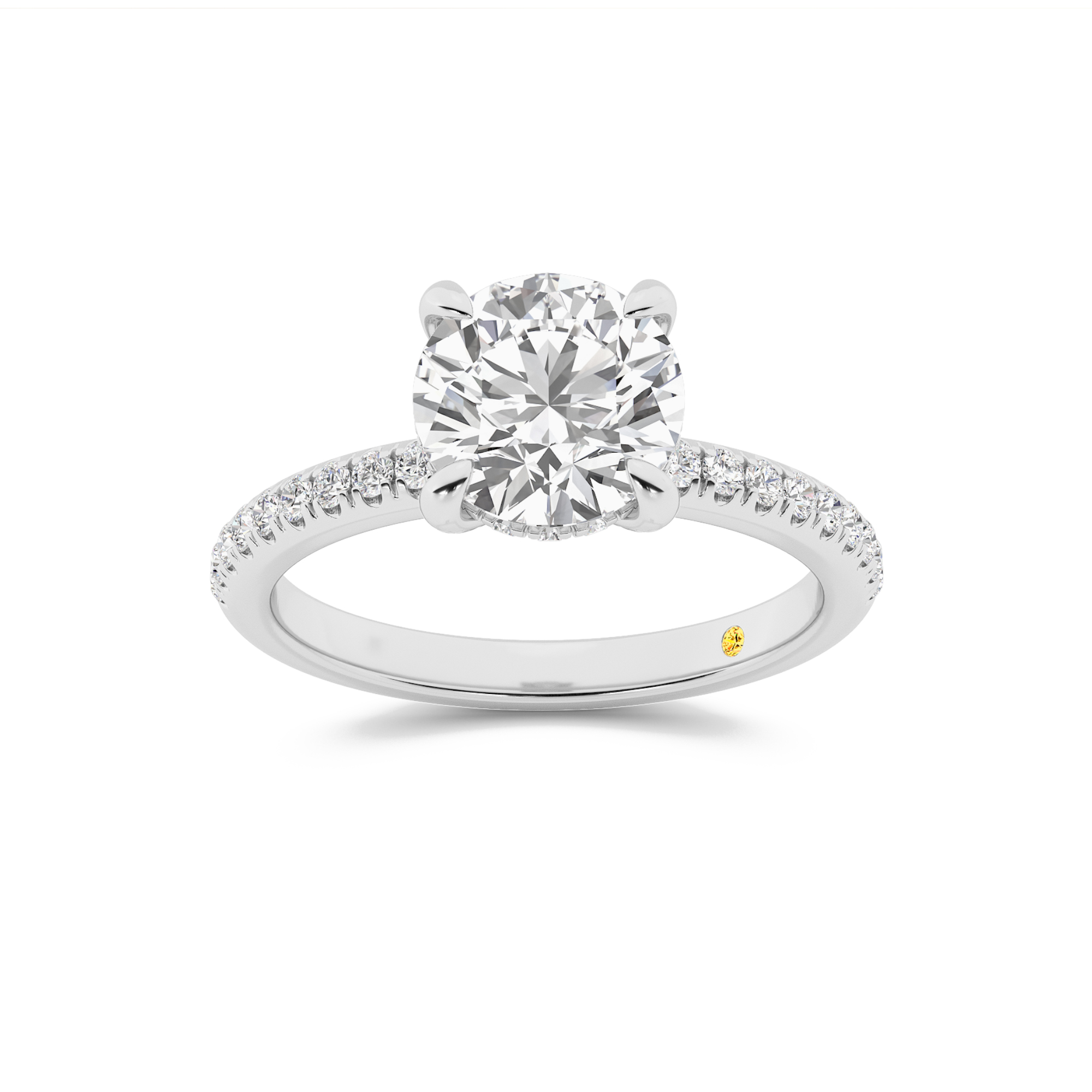 Does the Aurelia ring feature a concealed halo design?