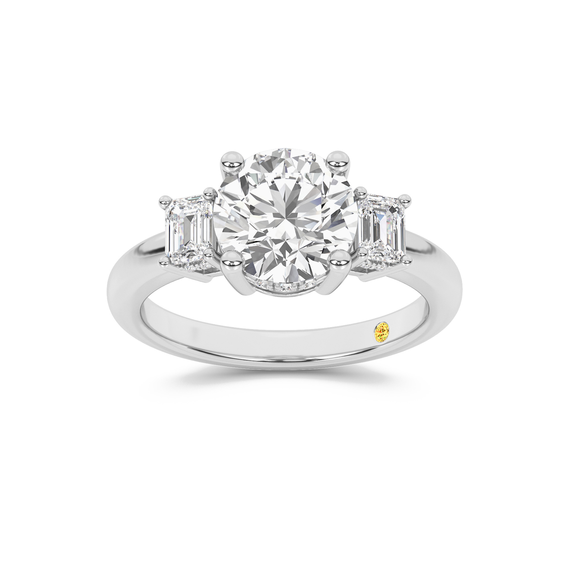 Seraphina Three Stone Hidden Halo Lab Diamond Engagement Ring Questions & Answers