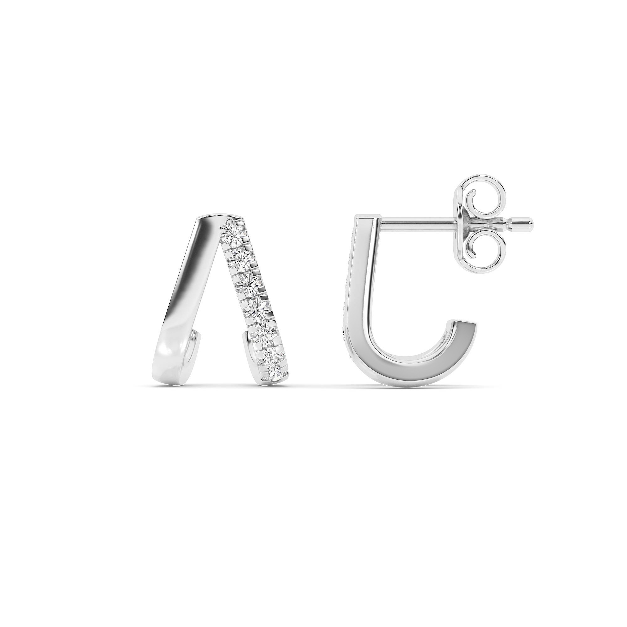 Mila Lab Grown Sterling Silver Diamond Huggie Earrings Questions & Answers