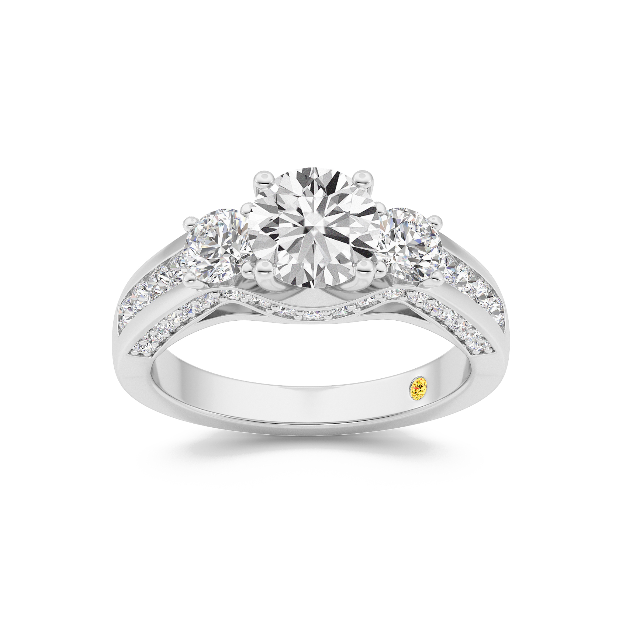 What is the symbolism of a 3 stone ring in Aarhus lab grown rings?