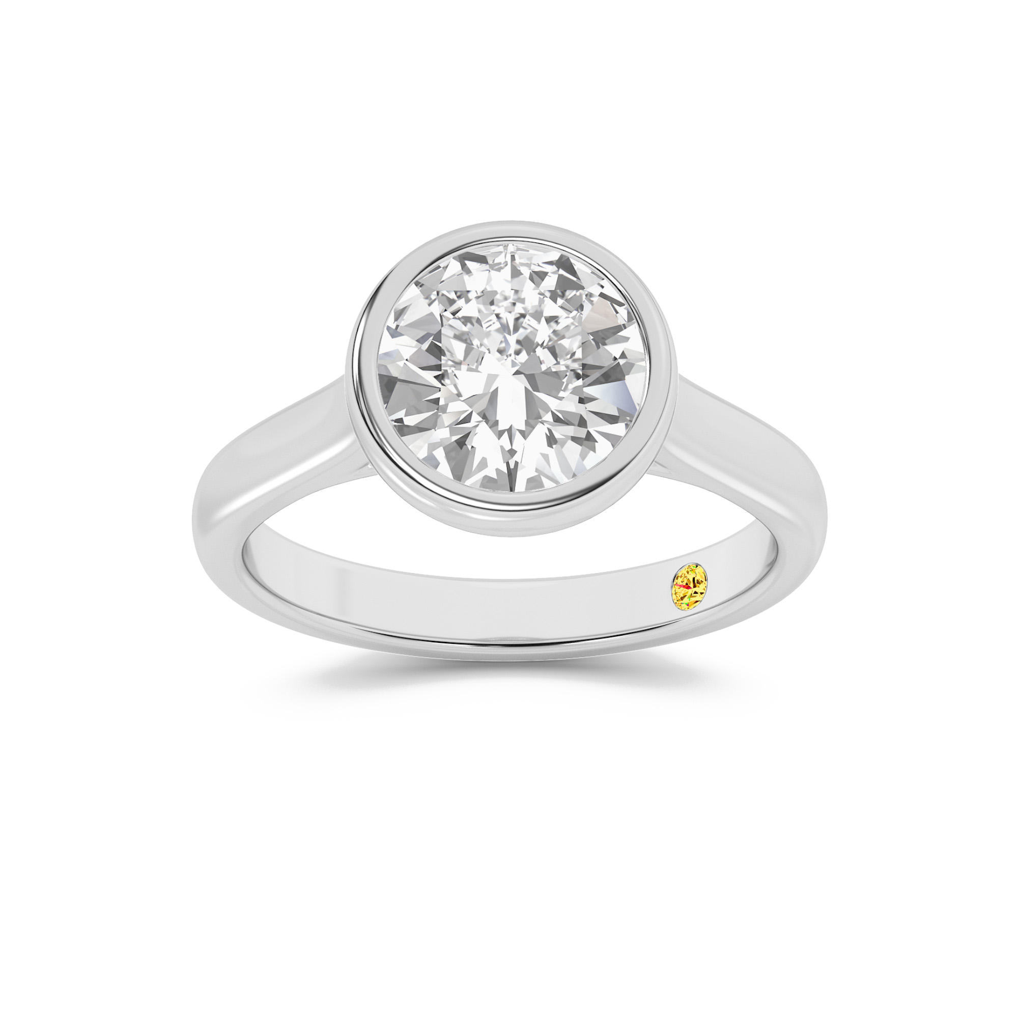 Secret Kiss Bezel Set Lab Diamond Engagement Ring Questions & Answers